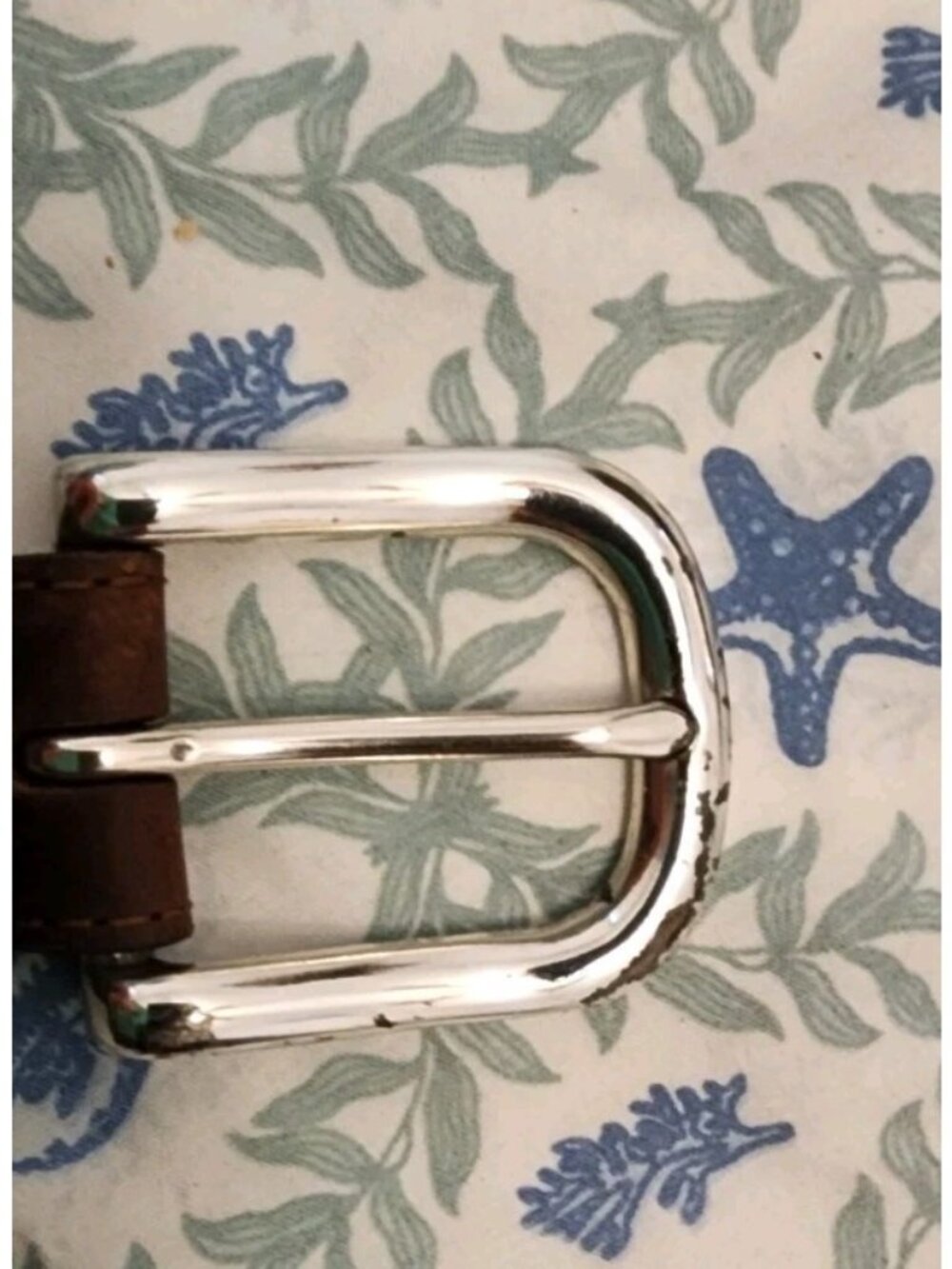 Vintage Brighton Belt 36 Brown Leather Fly Fishing Brass Studs Buckle Woven - Picture 6 of 12